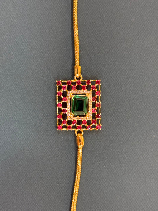 Square stone mugappu Thali Chain