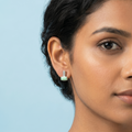 Mint Green Enamel Lipstick Stud Earrings