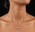 Rose Gold Winged Heart & Star chain Pendant