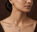 Flower Rose gold chain pendant
