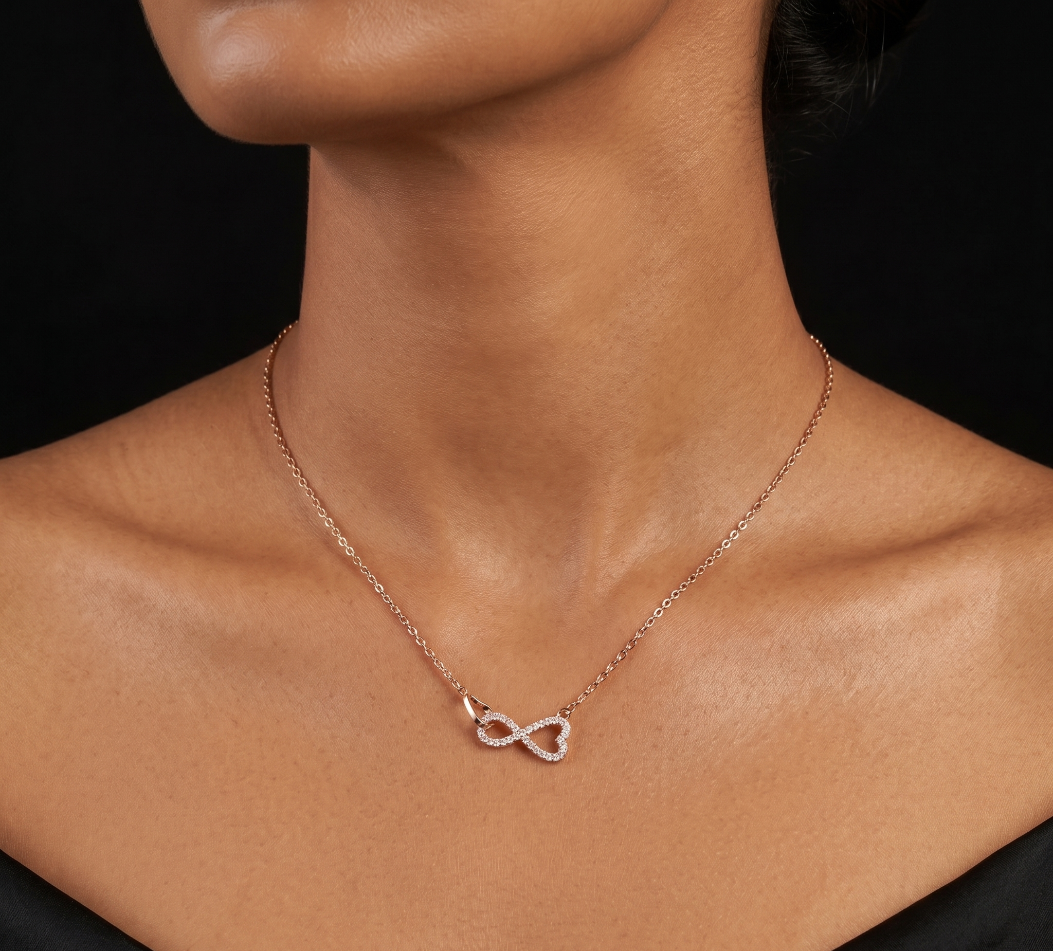 Infinity rose gold chain pendant