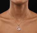 Halfmoon & flower rose gold chain pendant
