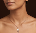Lotus rose gold chain pendant