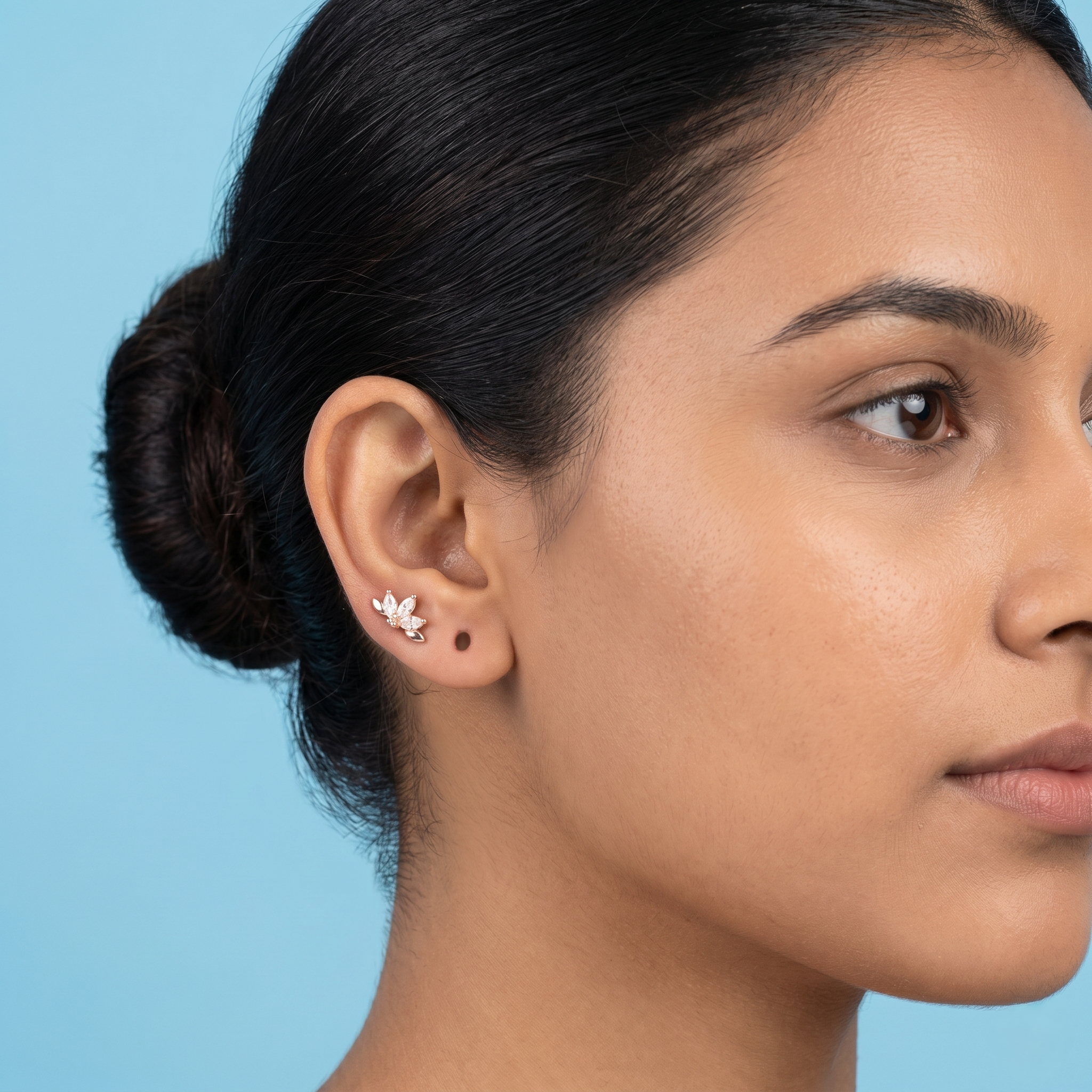 Rosegold Multi Stone Second Stud