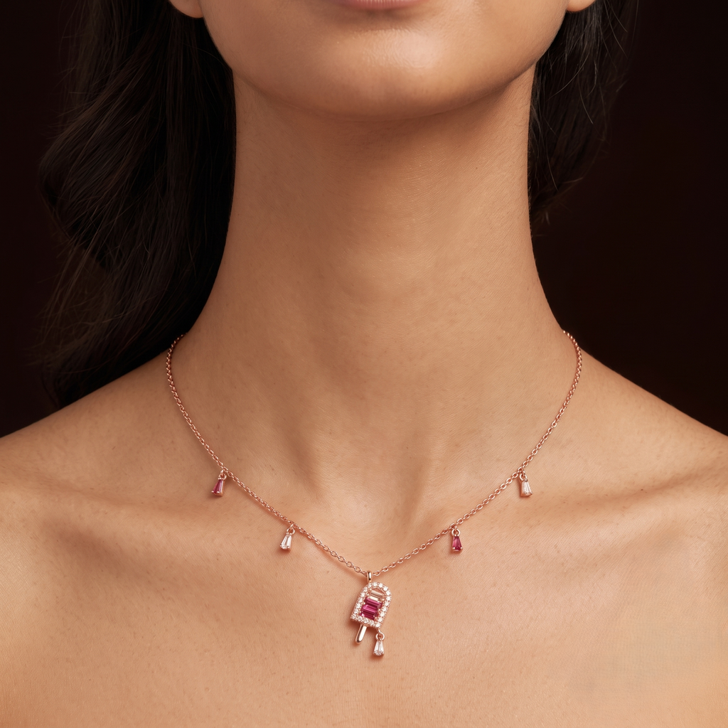 Rectangular pink stone