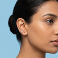 Rose gold butterfly second stud