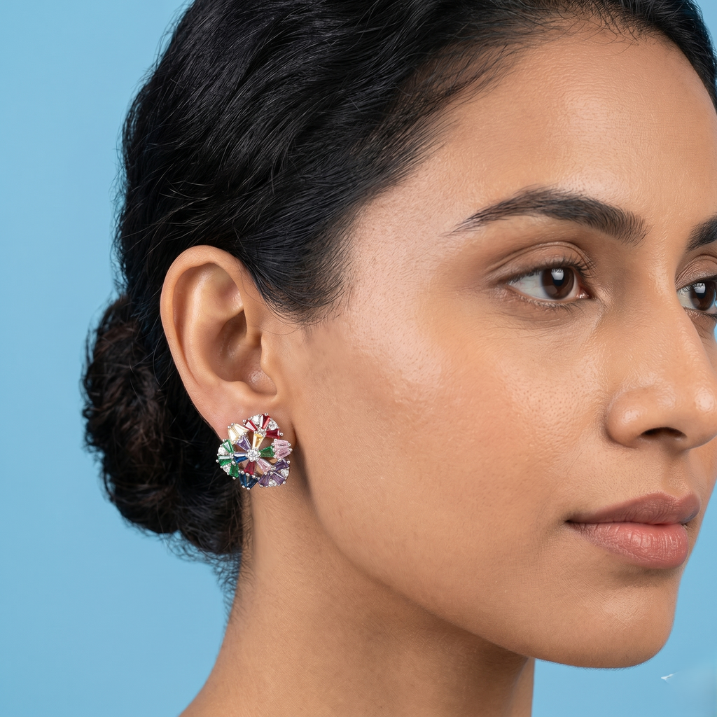 The Radiant Chroma Wheel earrings