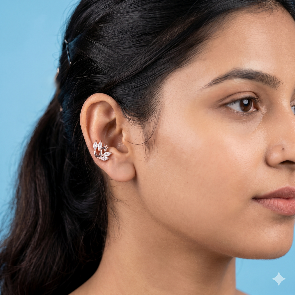 Rose gold Peacock second stud