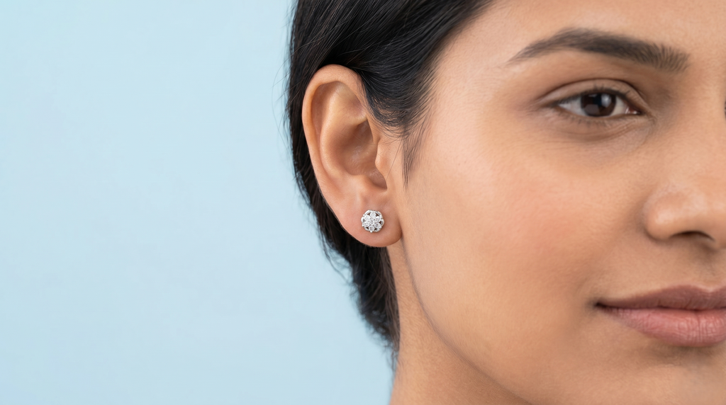 Seven-Stone Crystal Flower Cluster Earrings