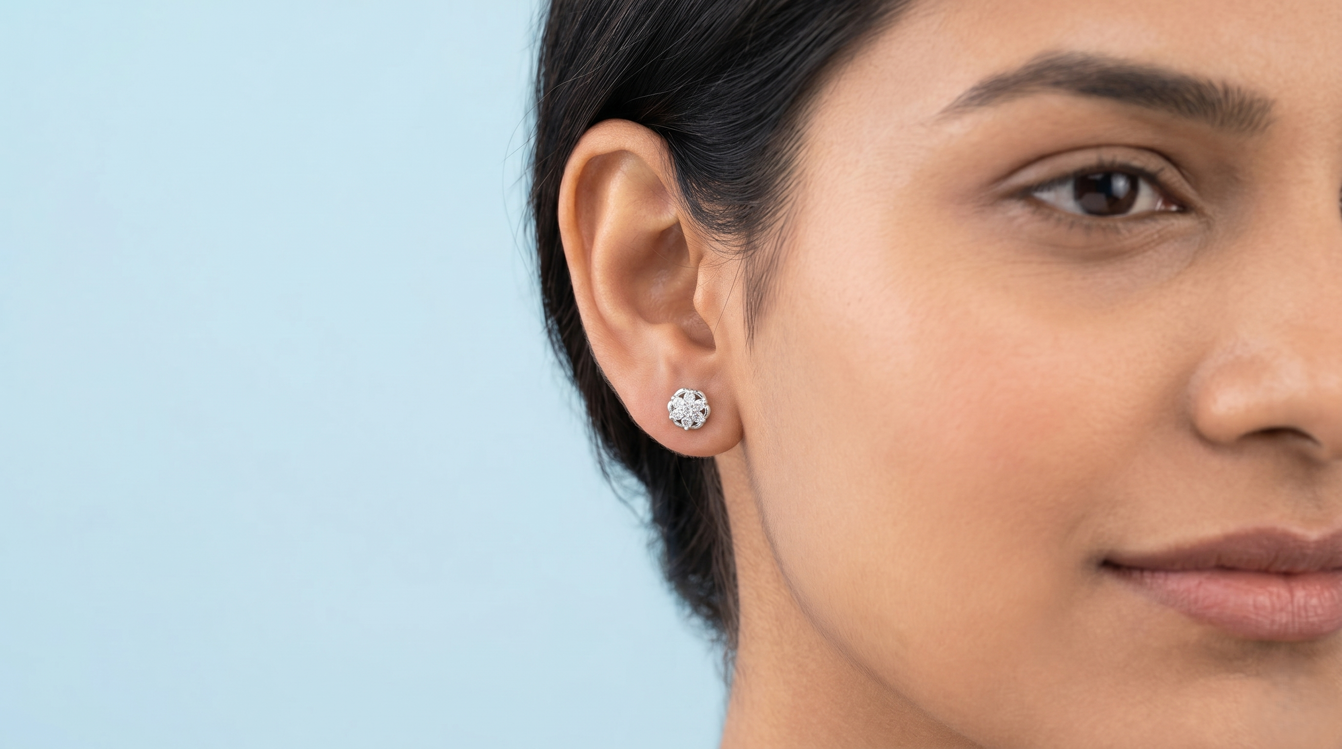 Seven-Stone Crystal Flower Cluster Earrings