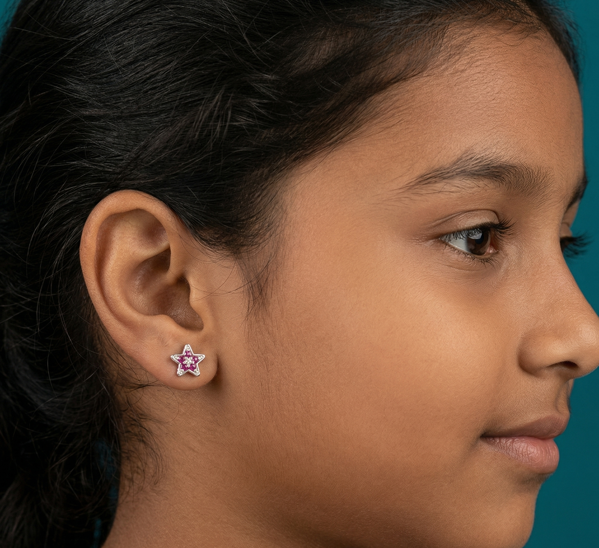 Star Red Stone Earring