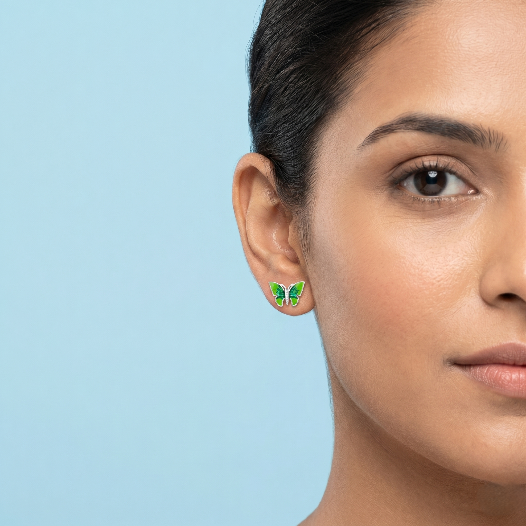 Light Green Butterfly Earrings