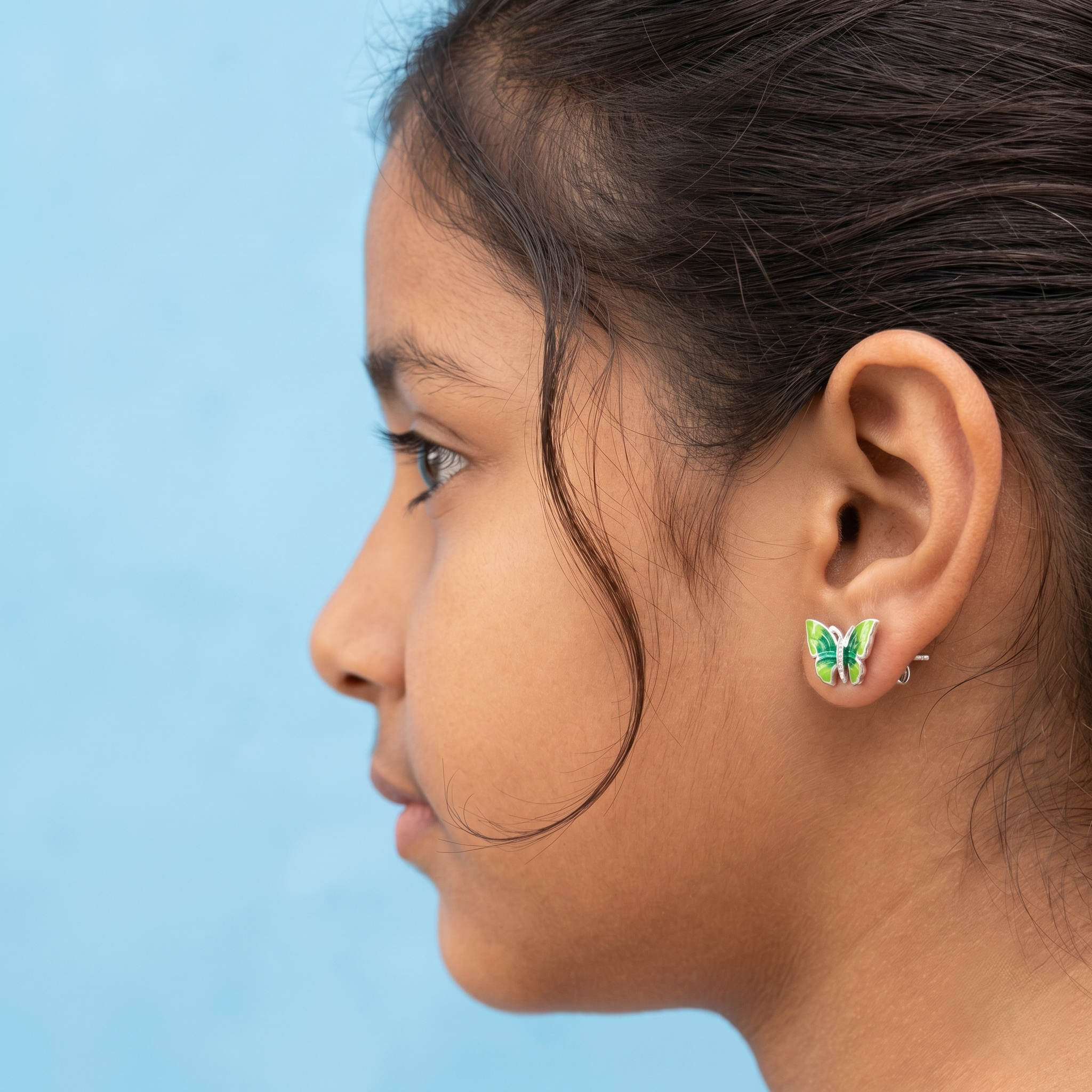 Light Green Butterfly Earrings