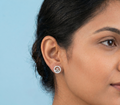 Open Circle Swan Earrings