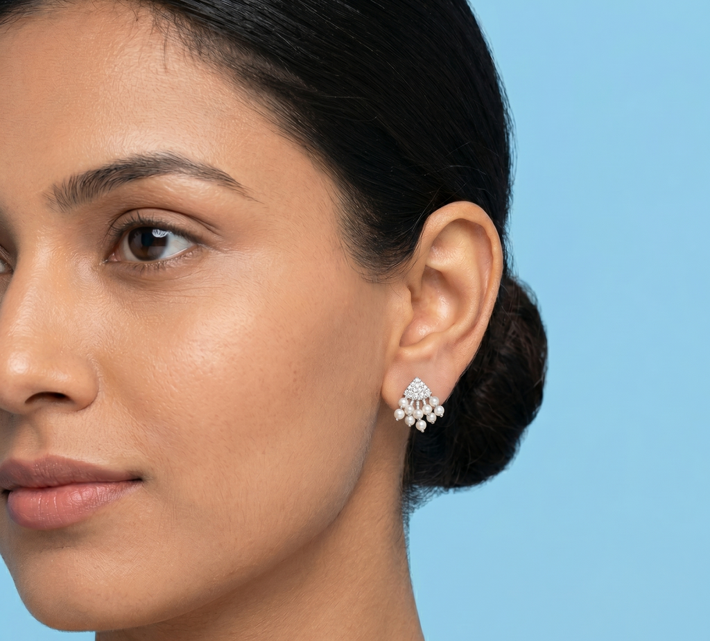 Minimalist Pearl Cluster Earrings