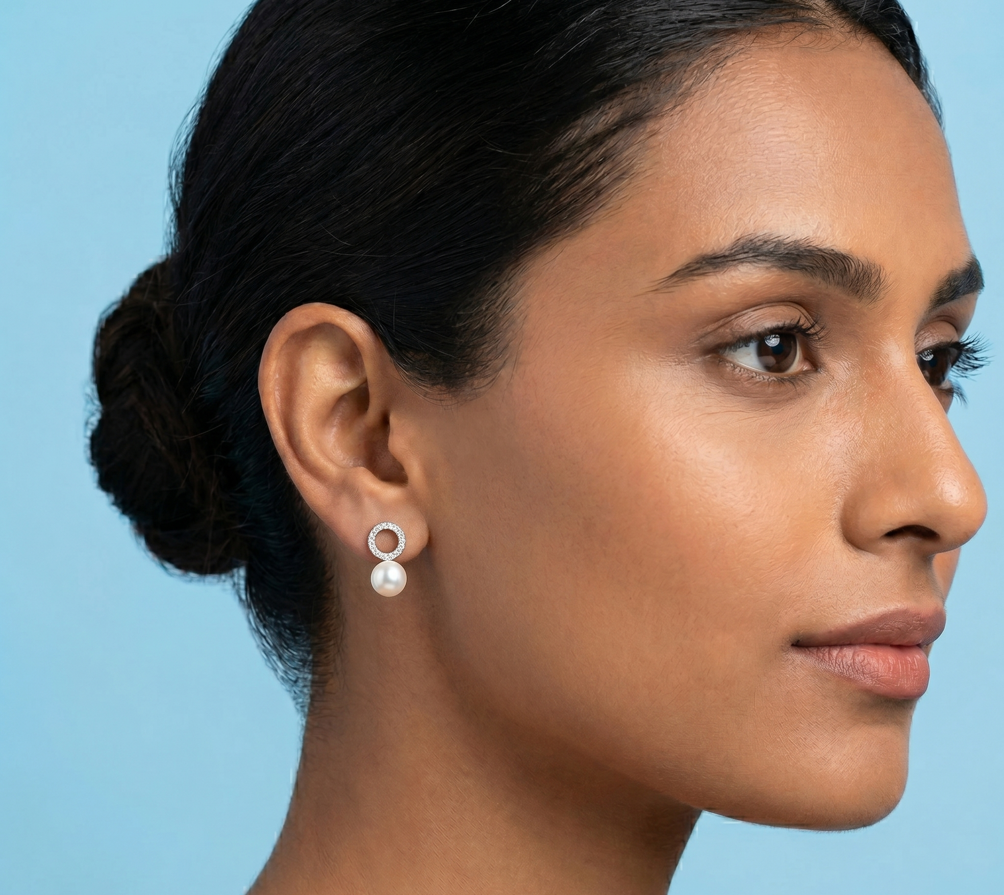 Minimalist Pearl and Open Circle Studs