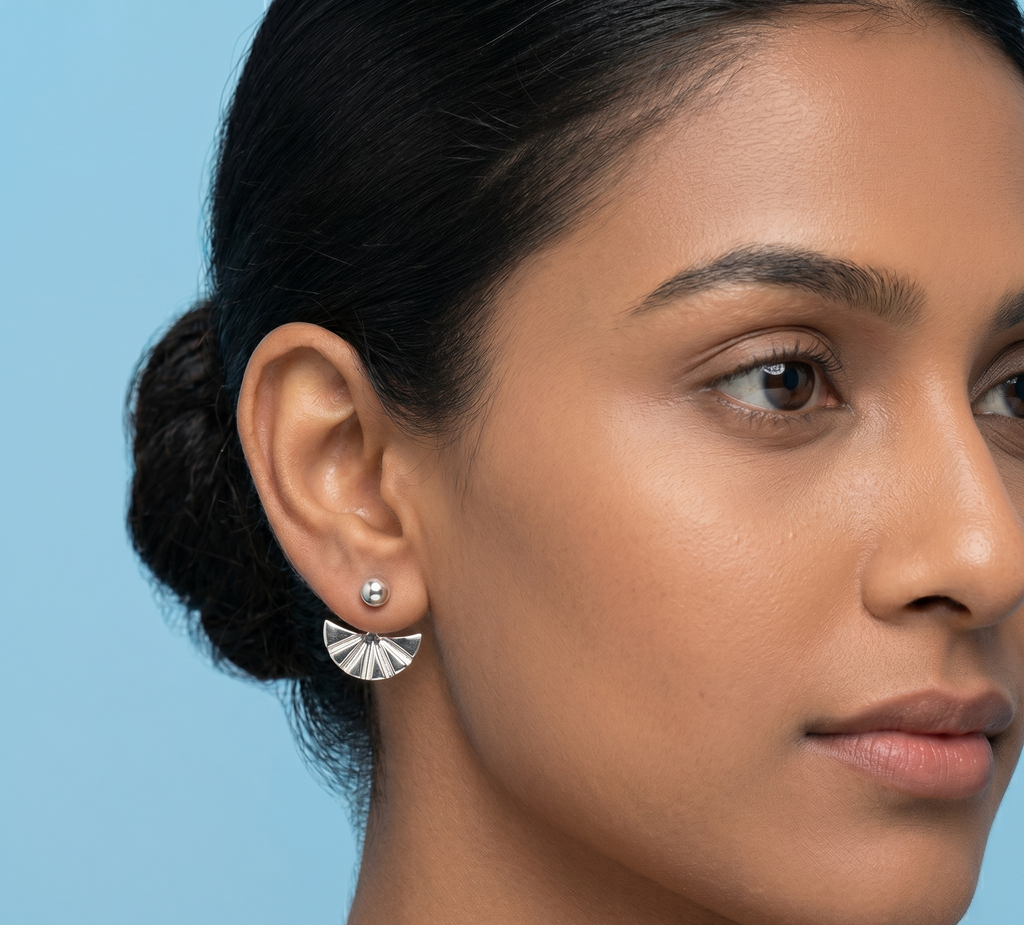 Fan Ear Jacket Earrings
