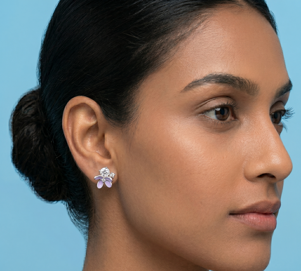 Flower and stone Earrings