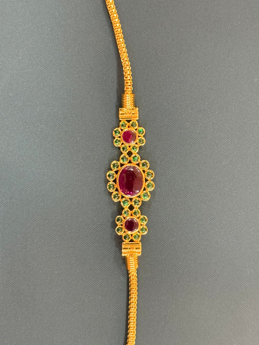 Red Green Stone Thali Kodi