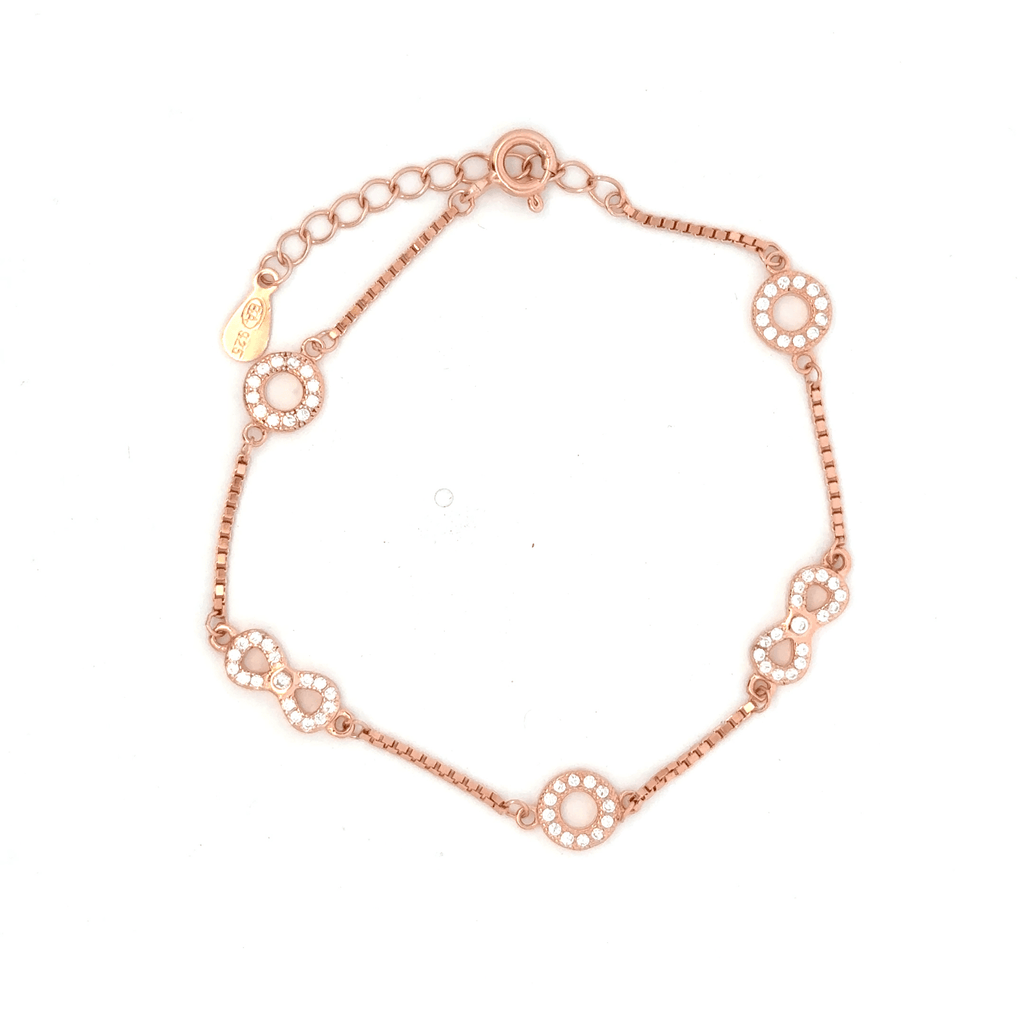 Infinity With Circle Rosegold Bracelet