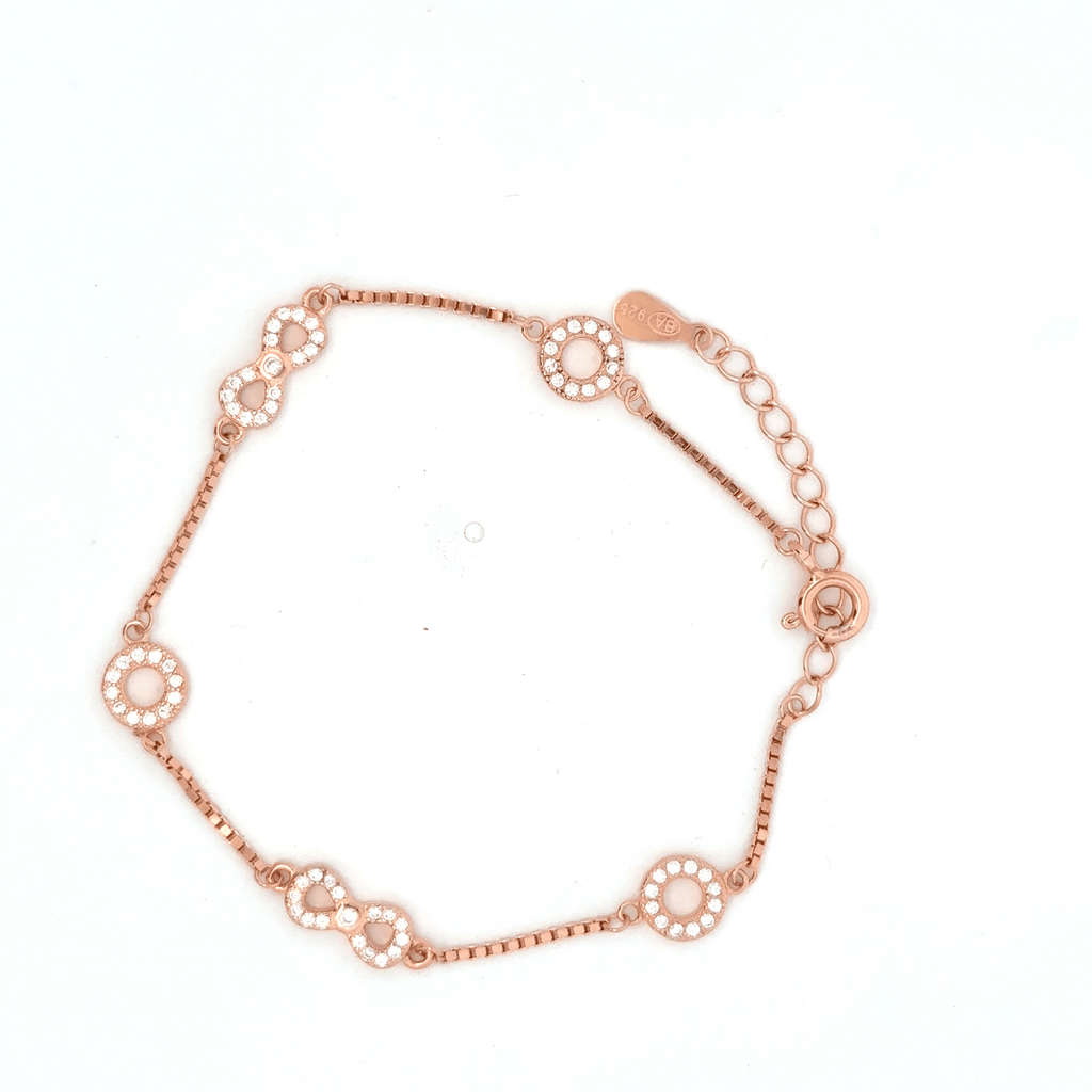 Infinity With Circle Rosegold Bracelet