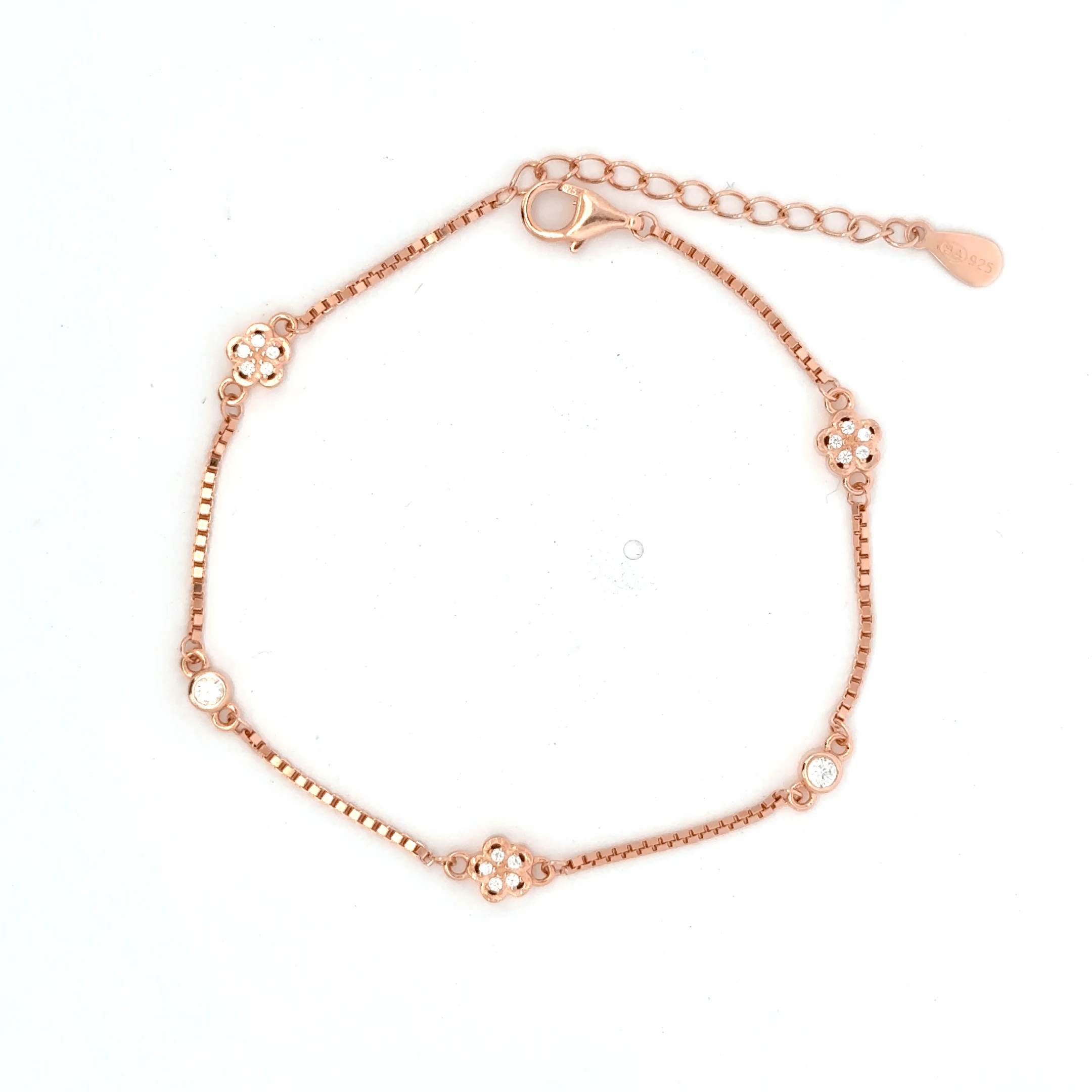 Single Stone Flower Rosegold Bracelet