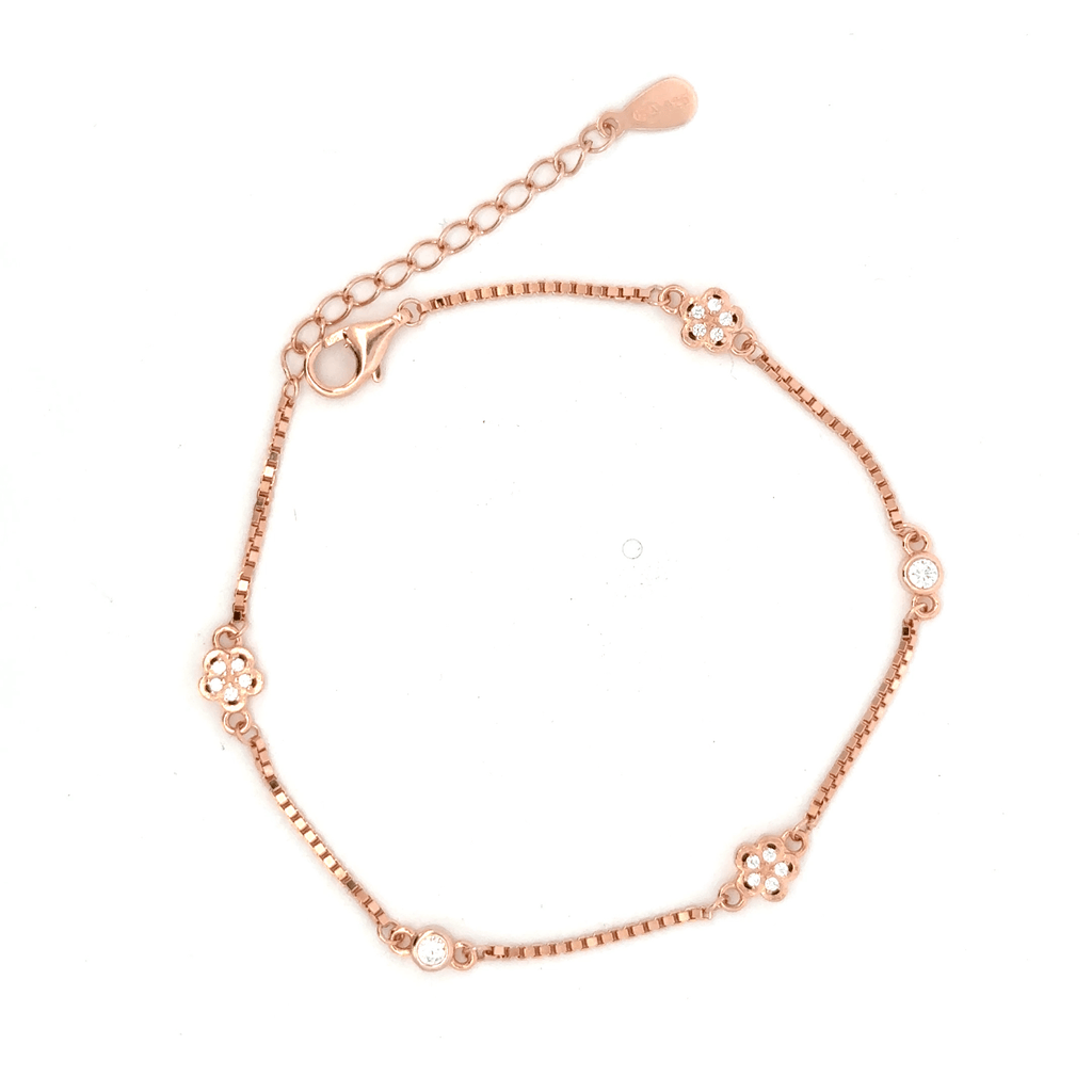 Single Stone Flower Rosegold Bracelet