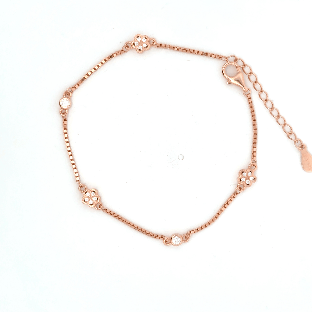 Single Stone Flower Rosegold Bracelet