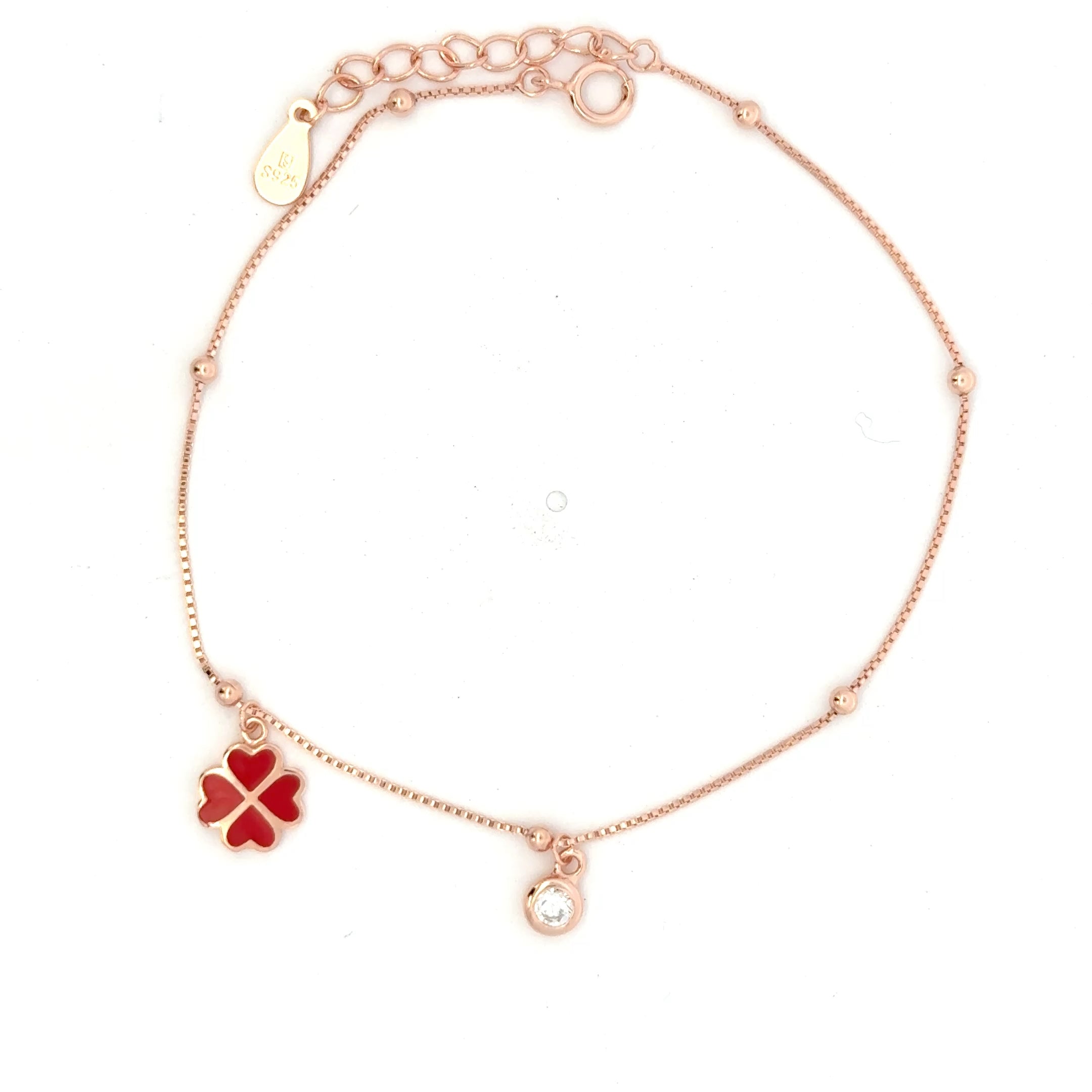 Red Enamel Flower Bracelet