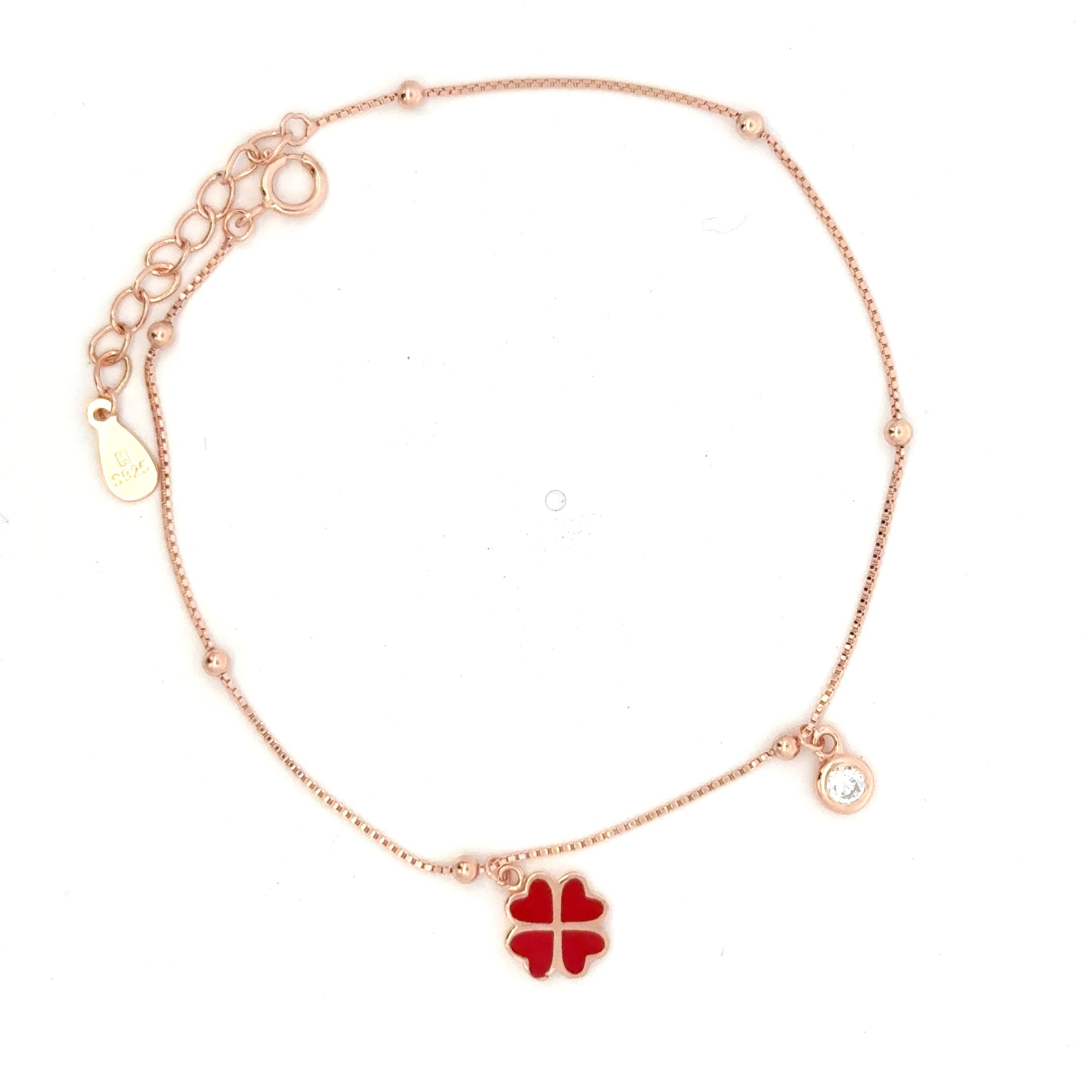 Red Enamel Flower Bracelet