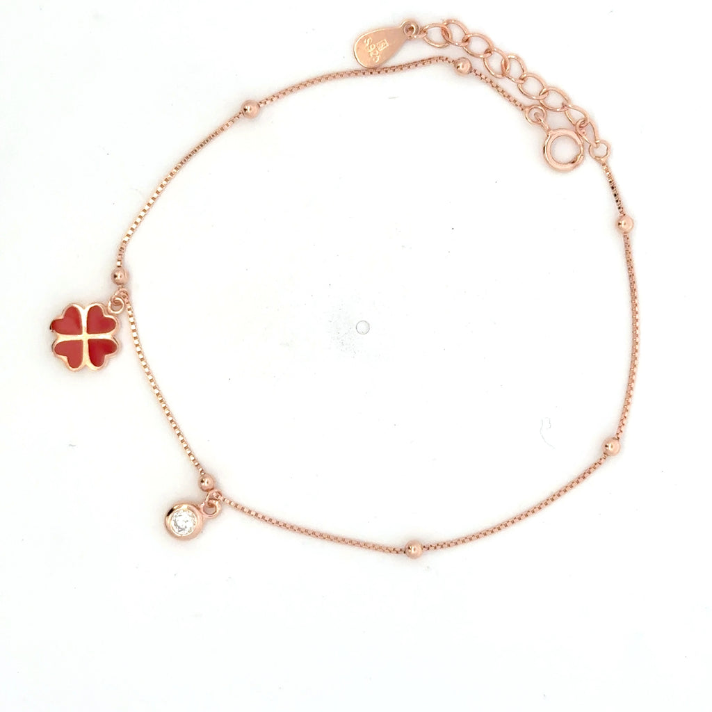 Red Enamel Flower Bracelet