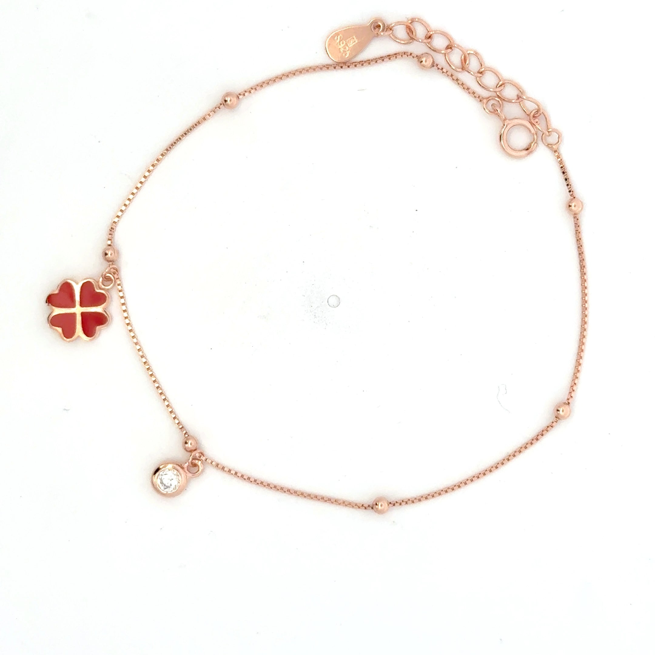 Red Enamel Flower Bracelet