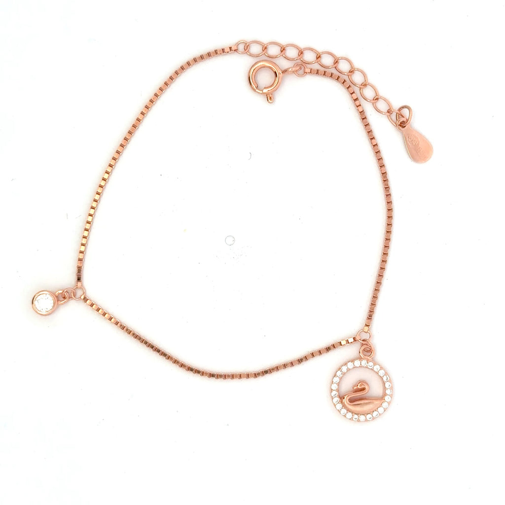 Swan Circle Rosegold Bracelet