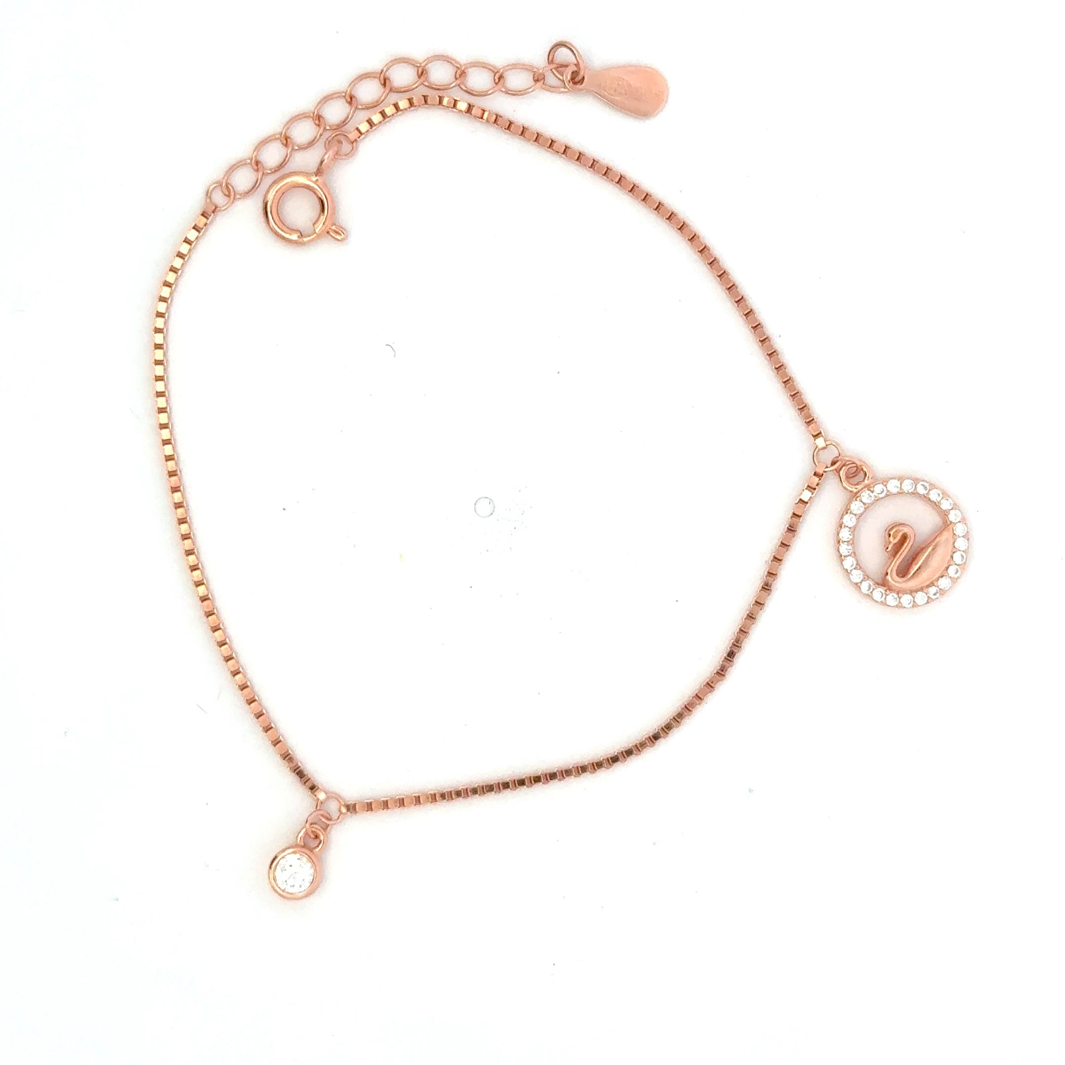 Swan Circle Rosegold Bracelet