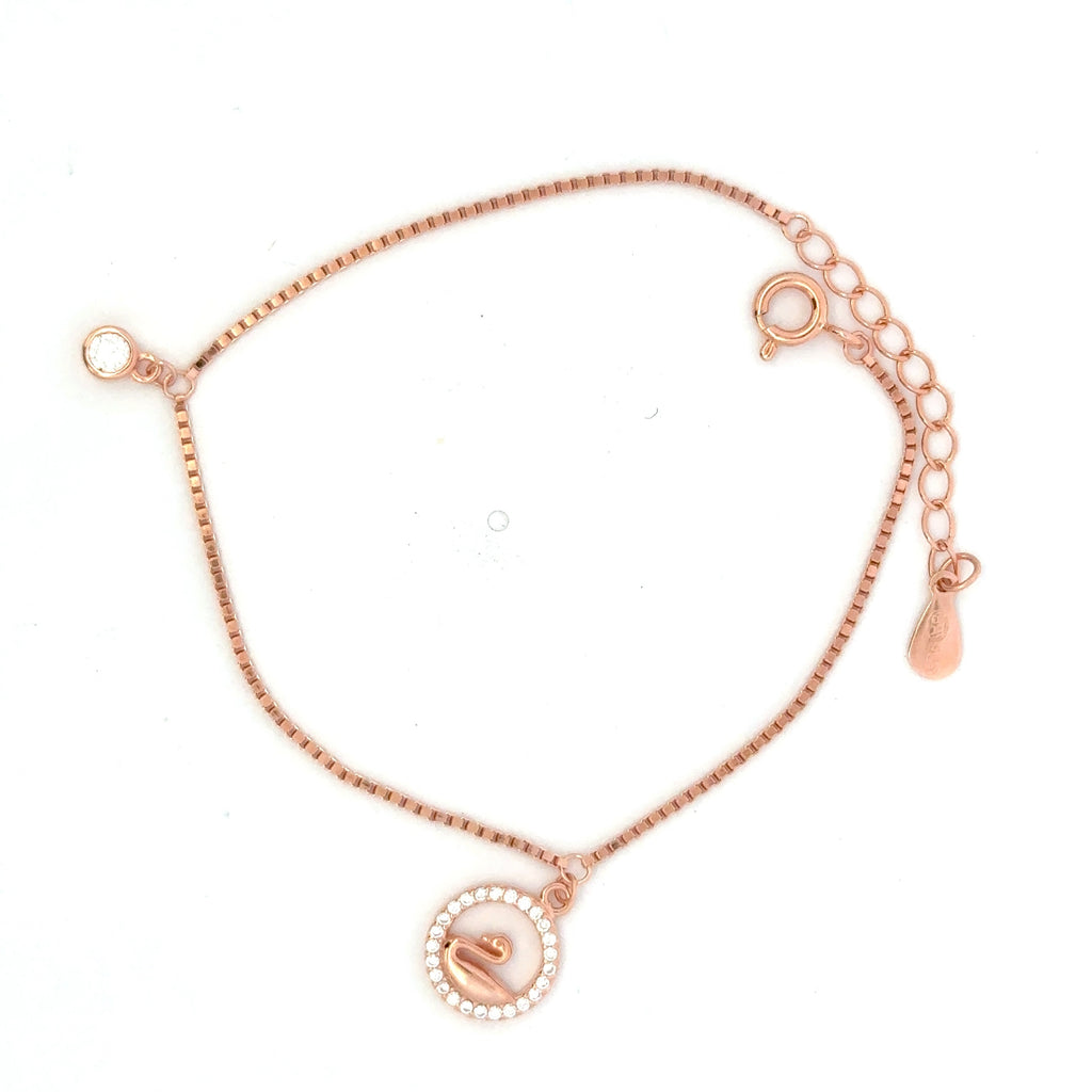 Swan Circle Rosegold Bracelet