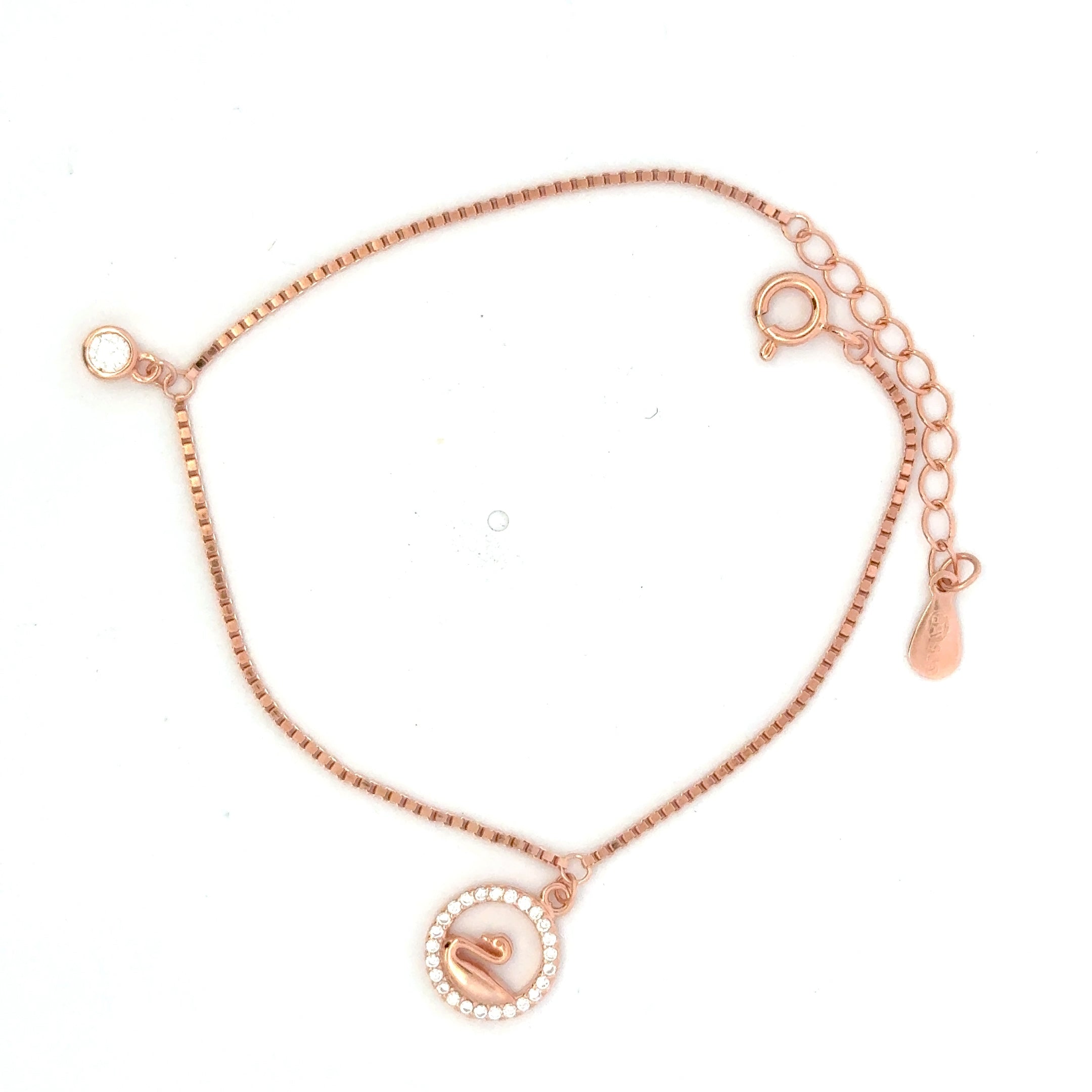 Swan Circle Rosegold Bracelet