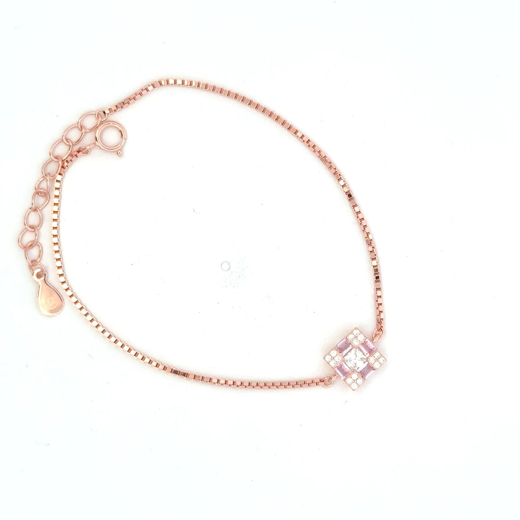 Single Square Stone Rosegold Bracelet