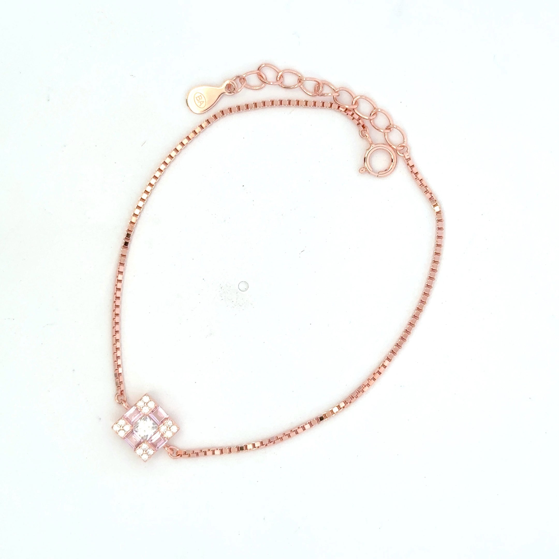 Single Square Stone Rosegold Bracelet