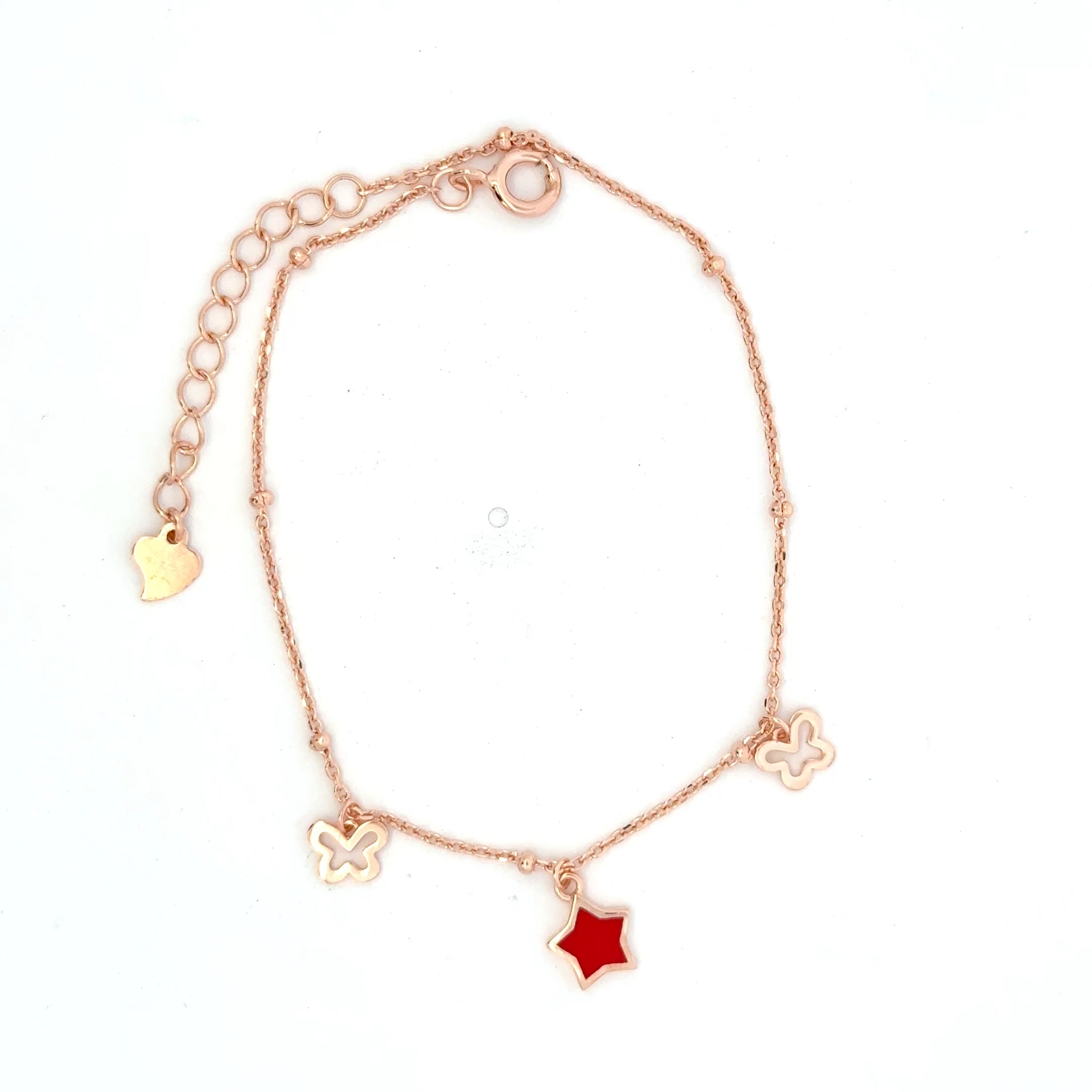 Red Star Charms Rosegold Bracelet