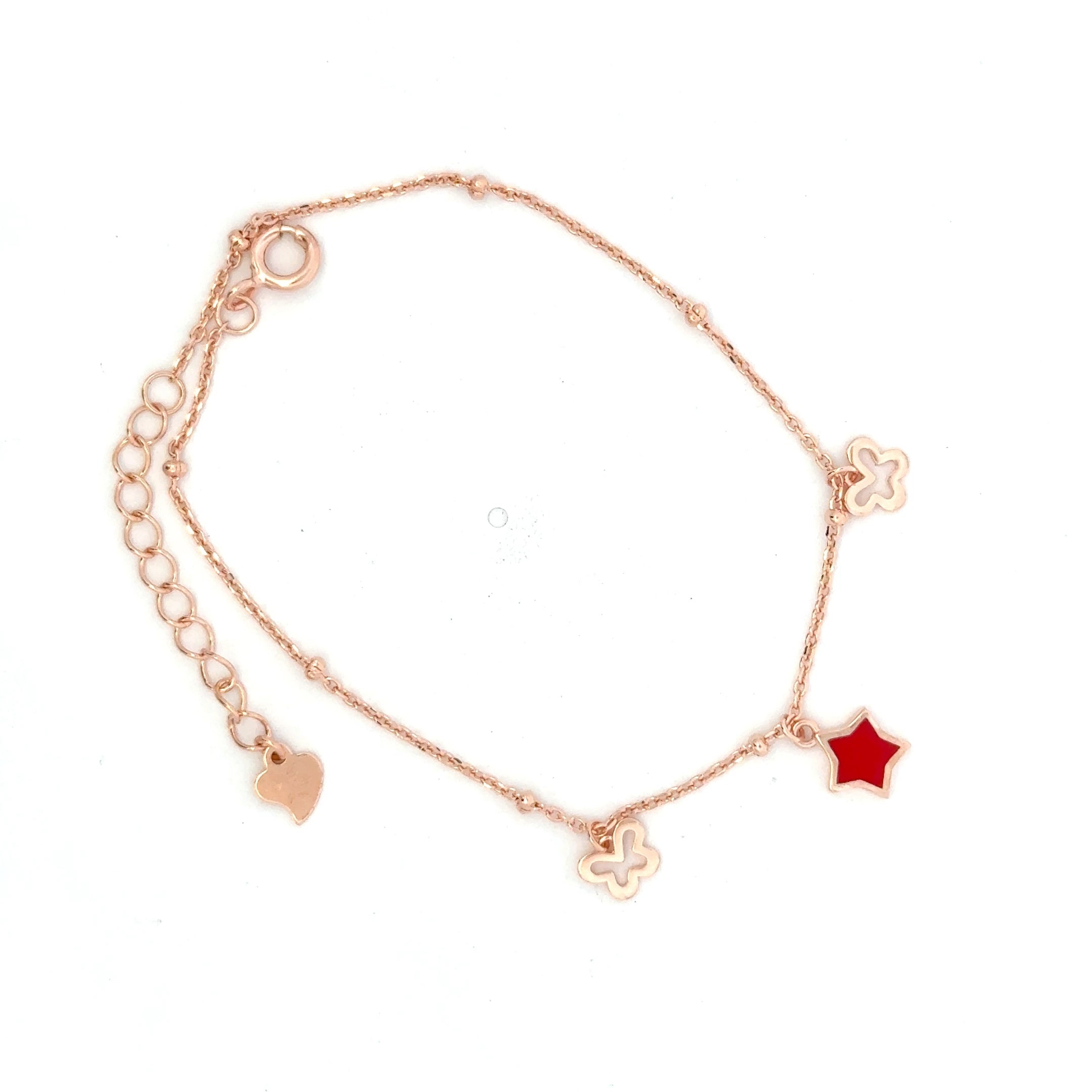 Red Star Charms Rosegold Bracelet