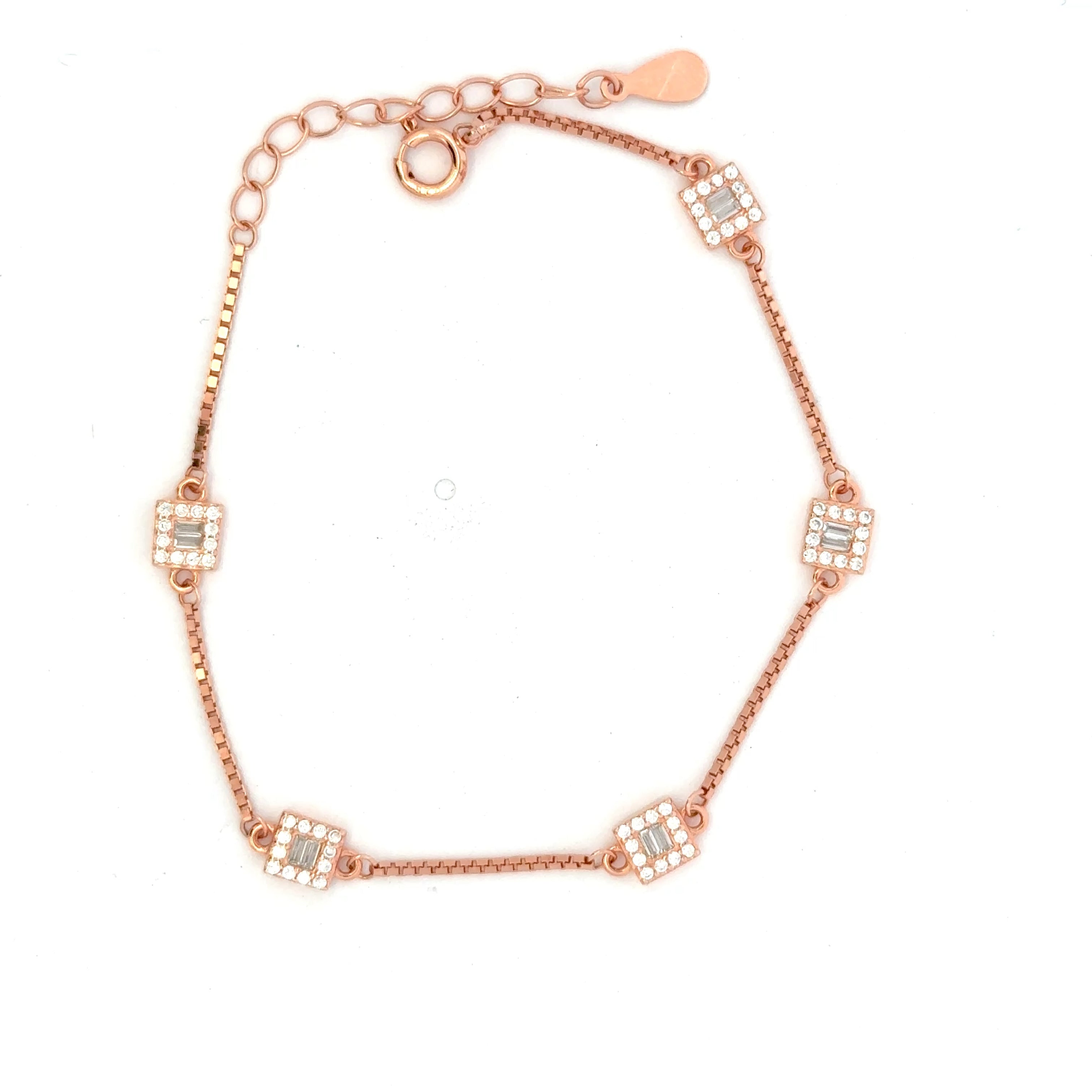Square CZ Rosegold Bracelet