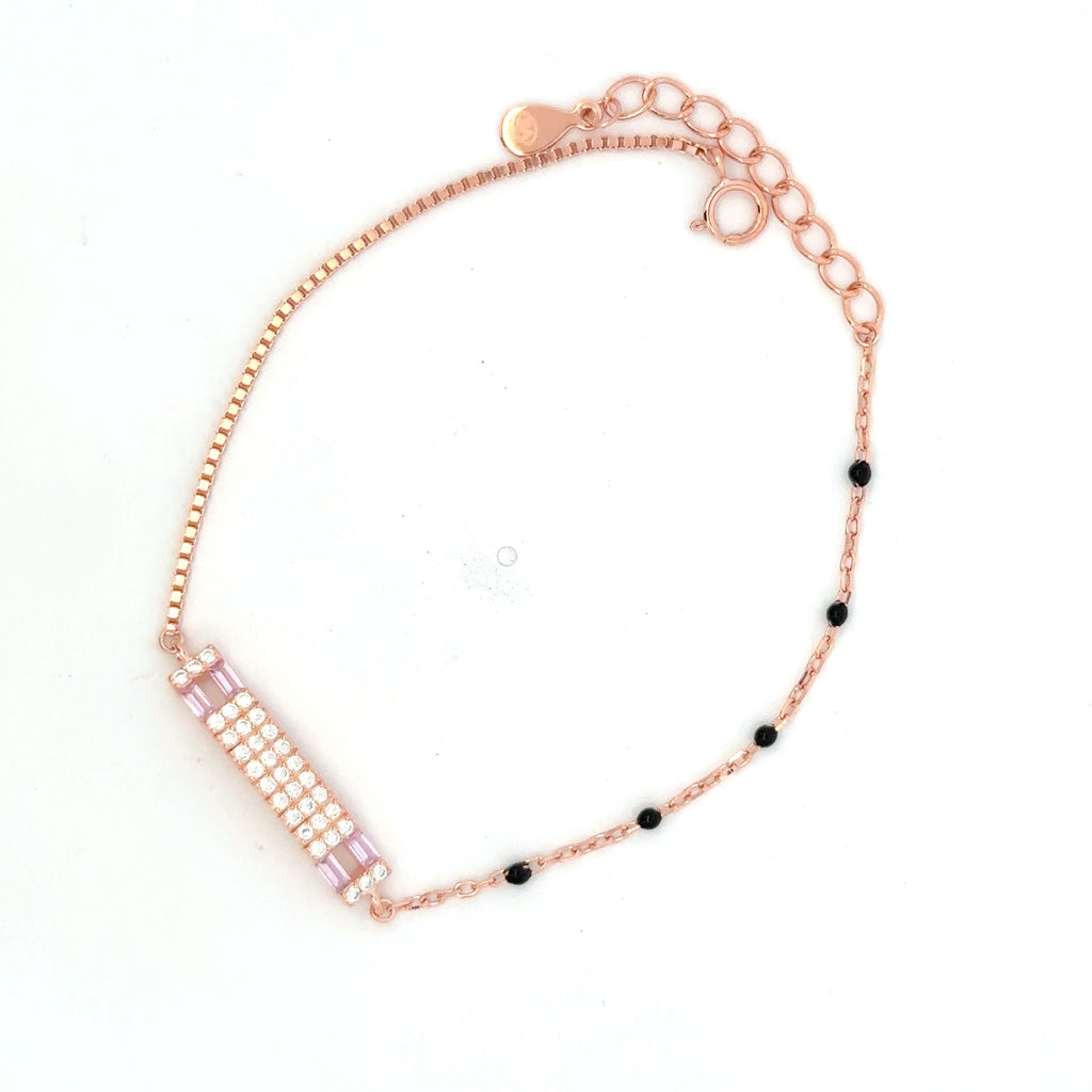Black Beads Rosegold Bracelet