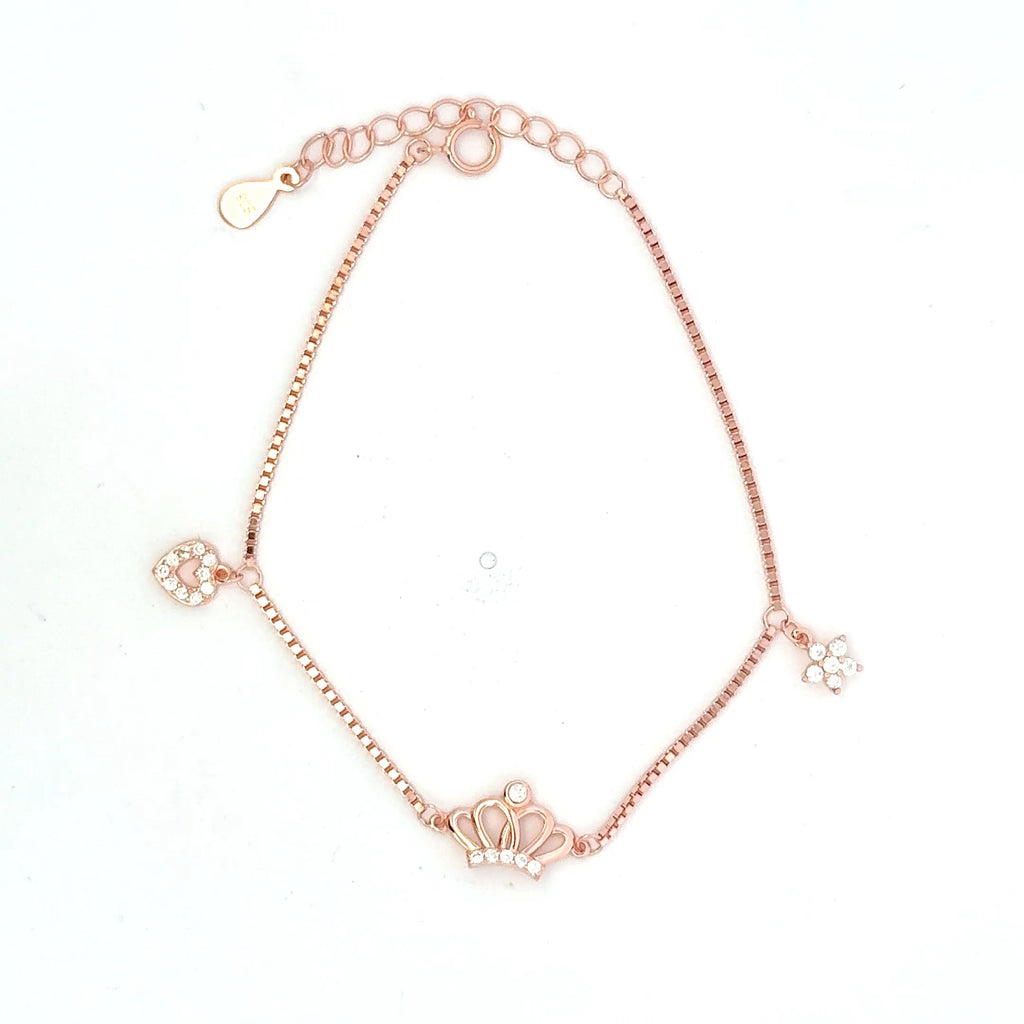 Hanging charm crown Bracelet