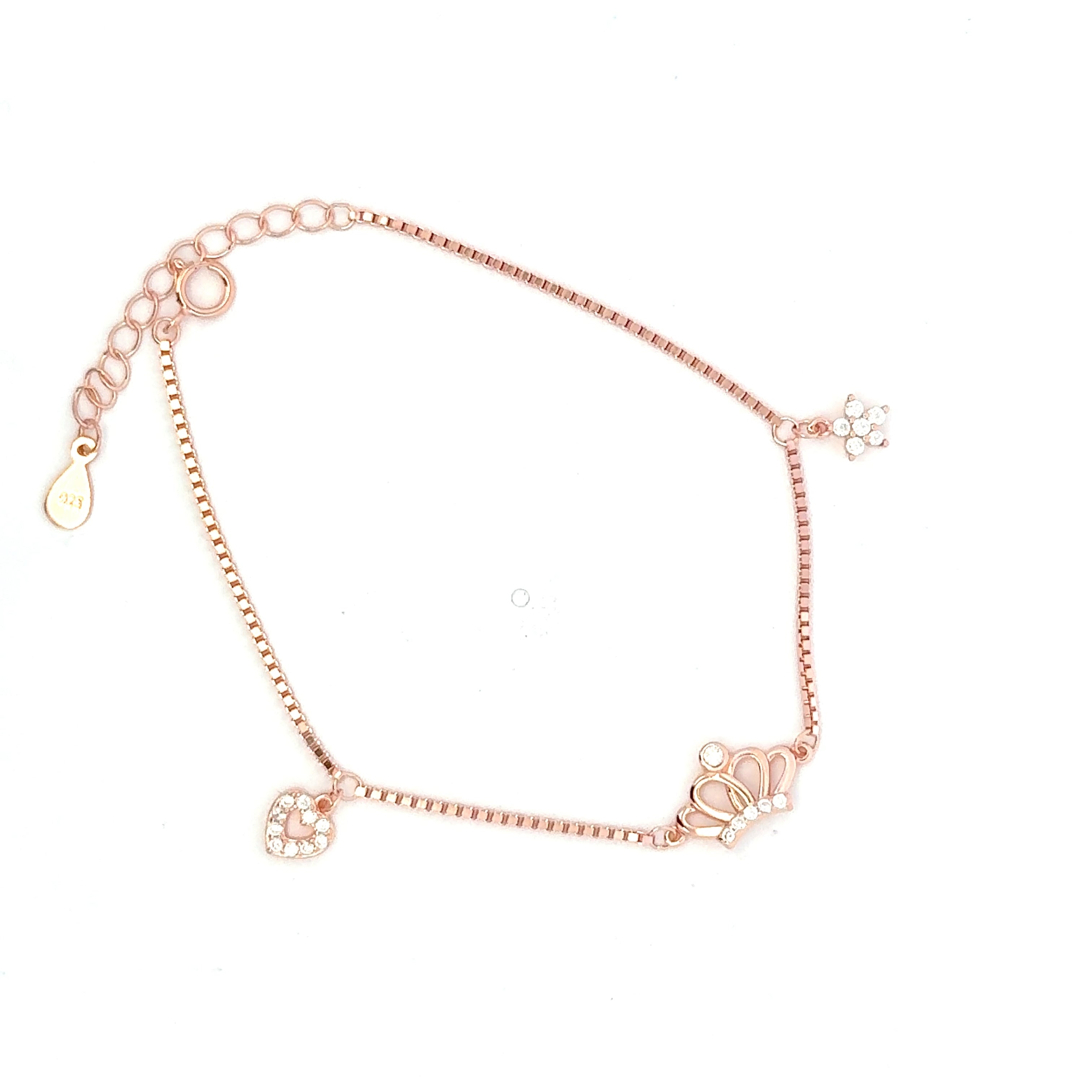 Hanging charm crown Bracelet