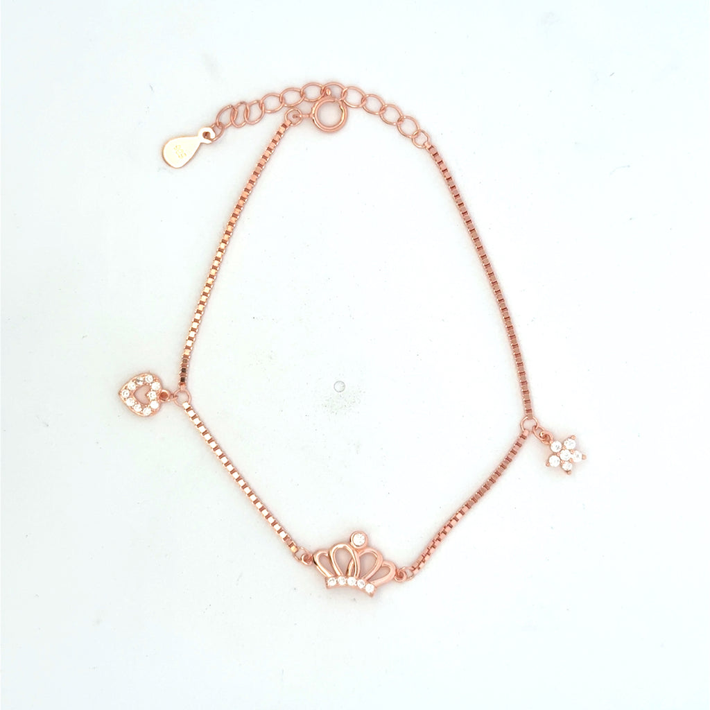 Hanging charm crown Bracelet