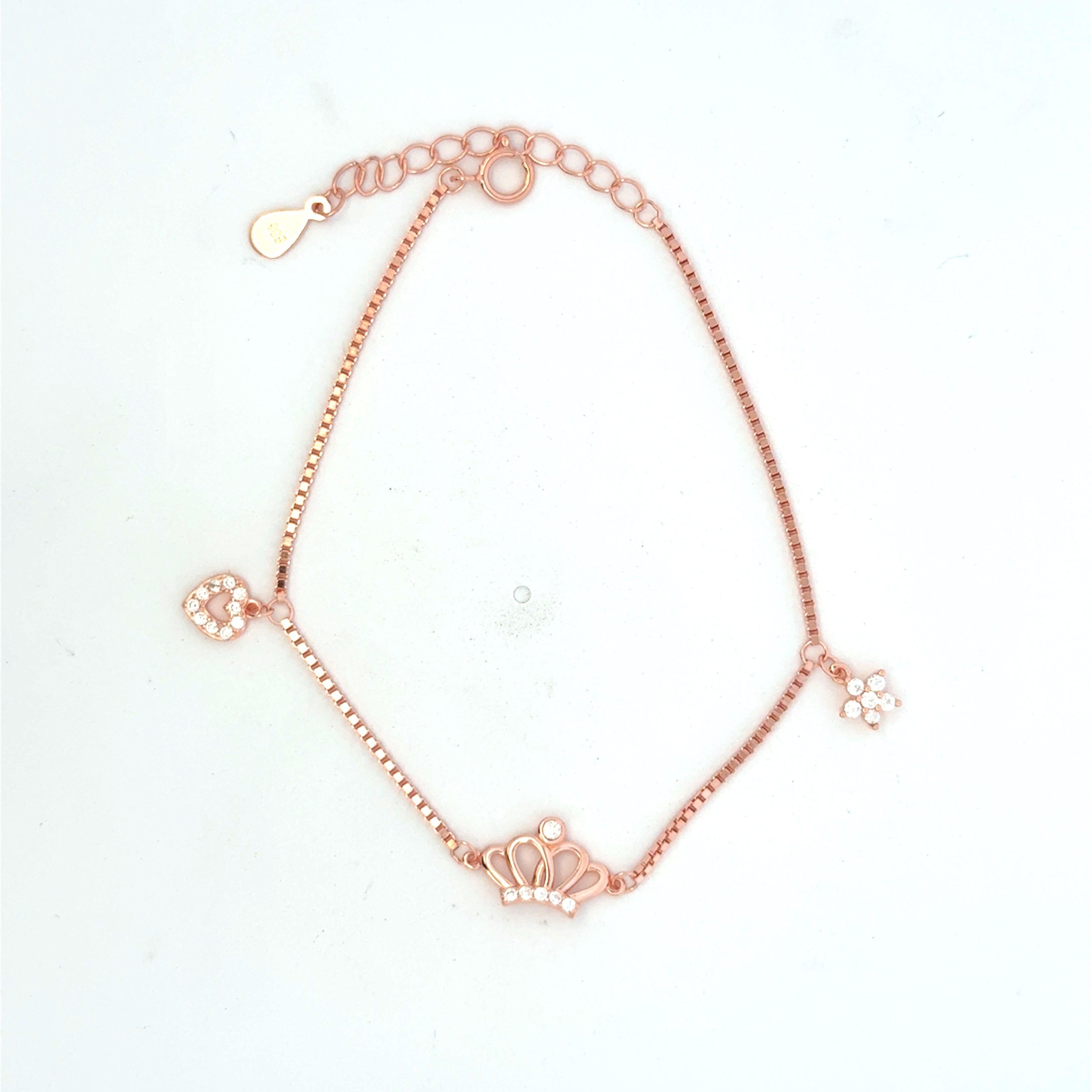 Hanging charm crown Bracelet