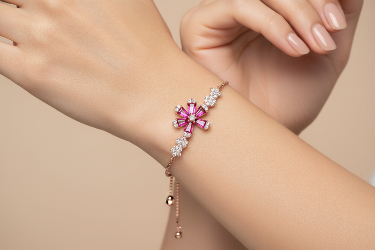 Rose gold Floral bracelet
