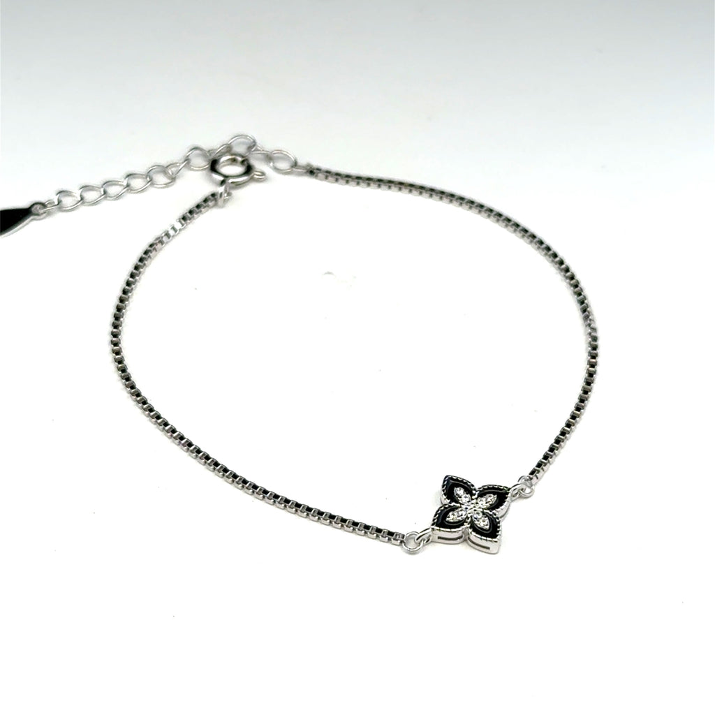 Green Enamel Flower Bracelet