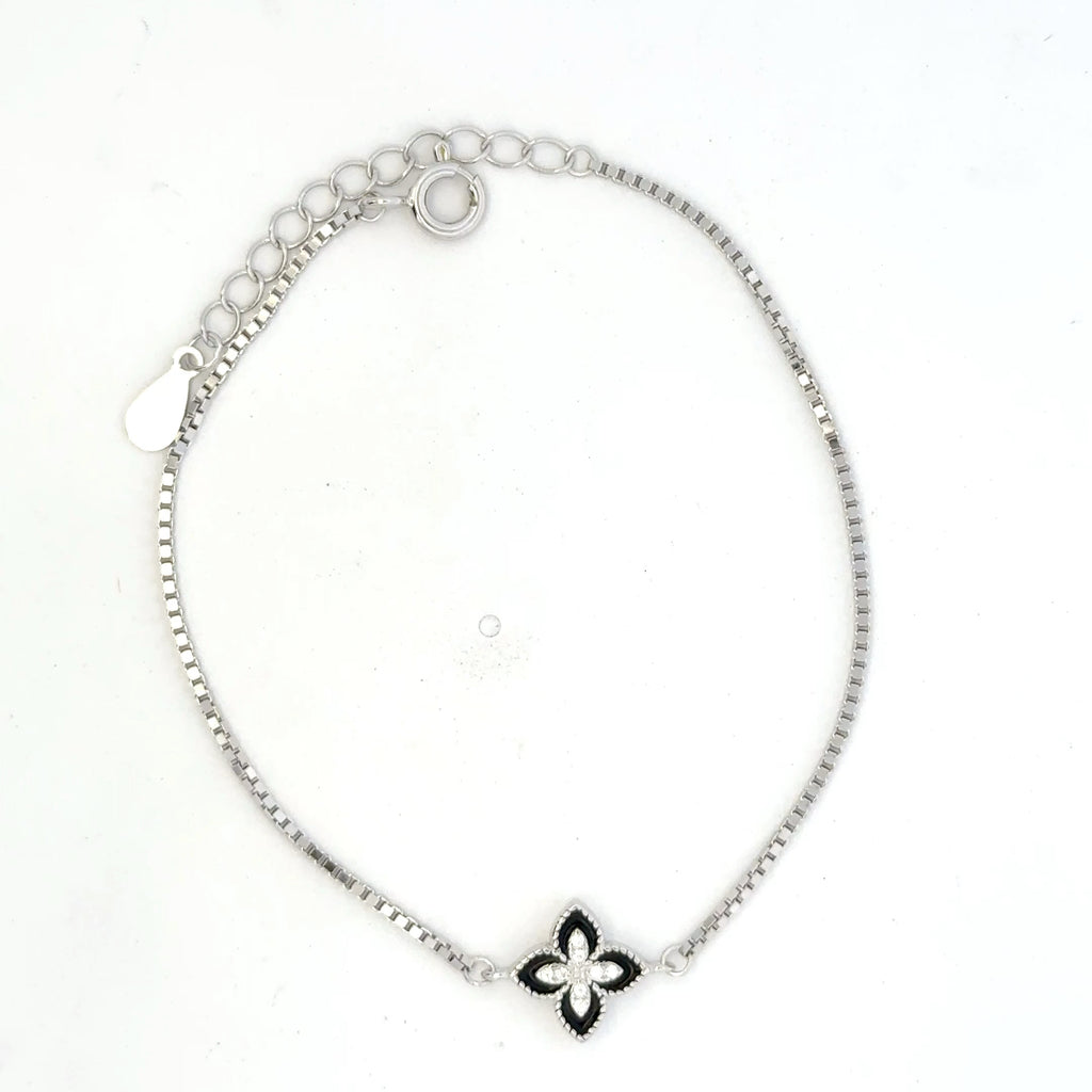 Green Enamel Flower Bracelet