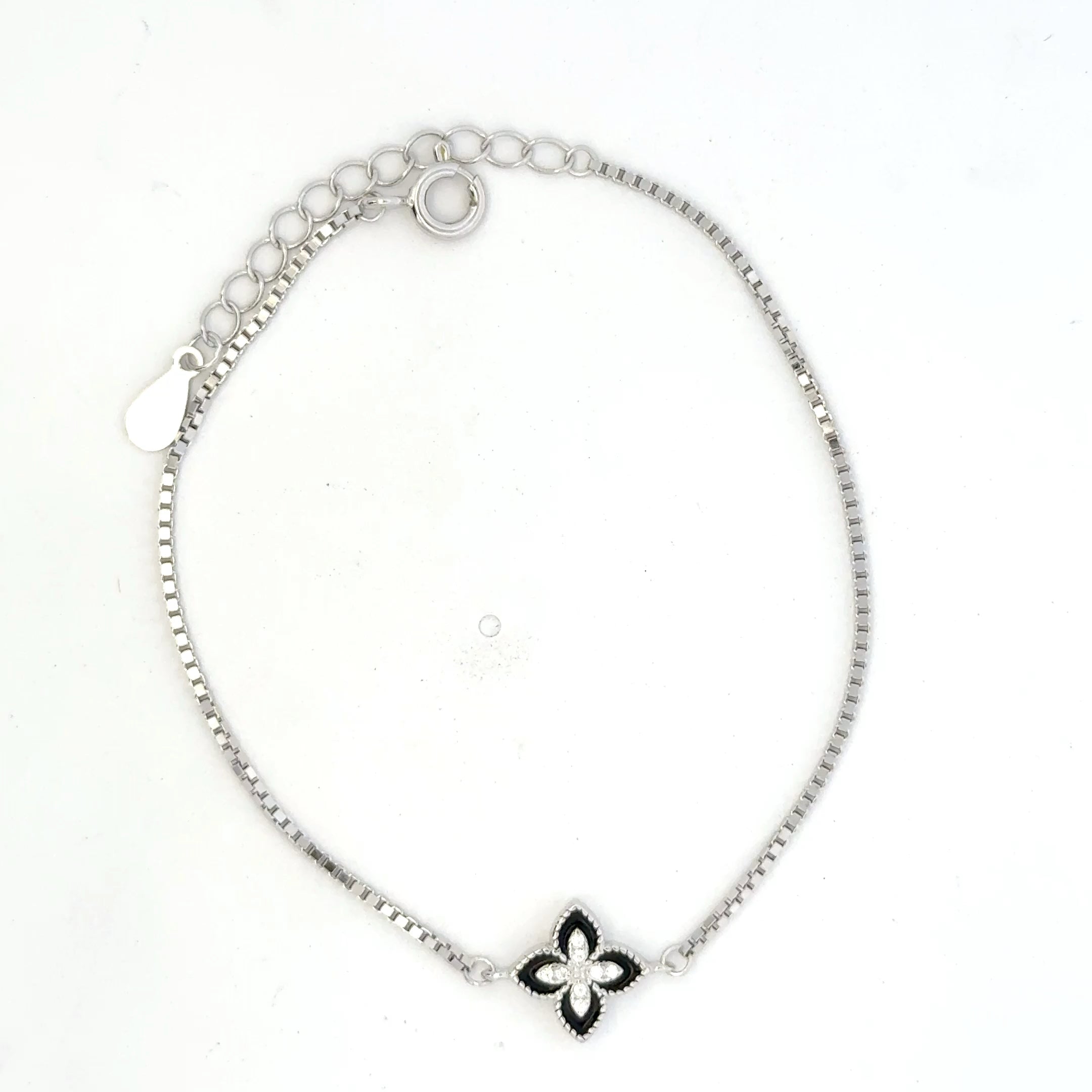 Green Enamel Flower Bracelet